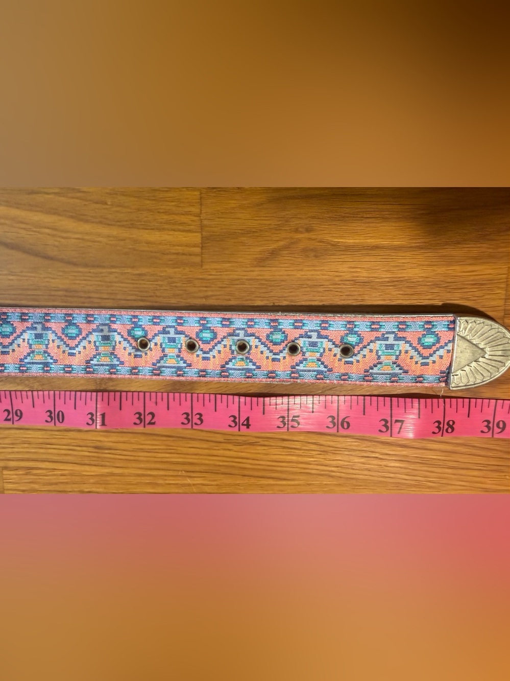 Vintage Colorful Nuovo Belt with Decorative Silver Buckle (017) - Picture 6 of 10